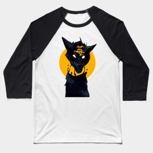 Inugami Yellow Japanese Demon Dog Spirit Yokai Baseball T-Shirt